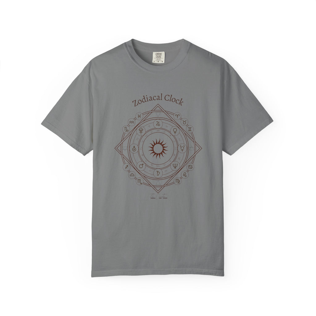 Zodiac Clock T-Shirt — Astrological Compass Tee | Minimalist Astrology Design
