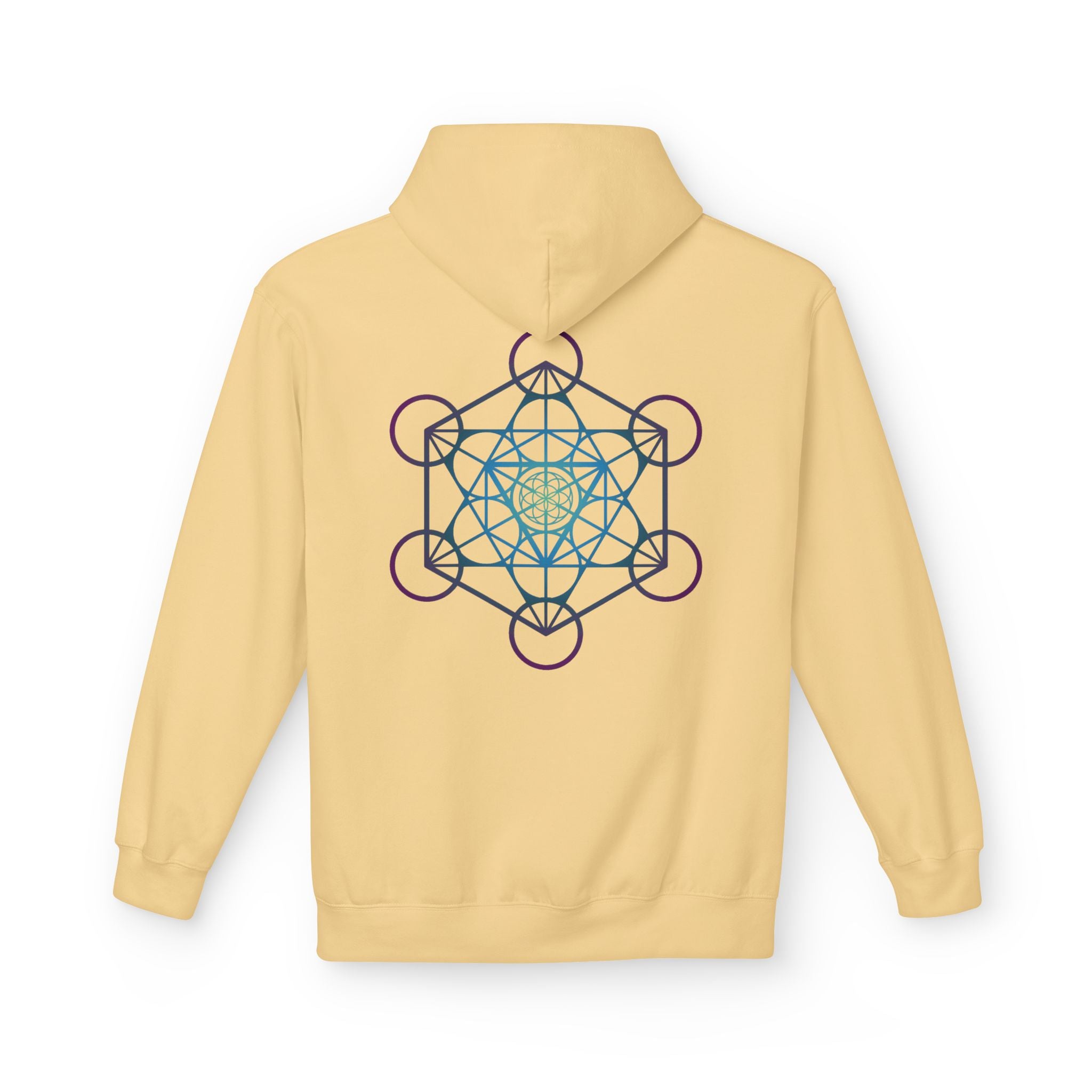 Metatron's Cube Hoodie — Sacred Geometry Spiritual Back Print Pullover