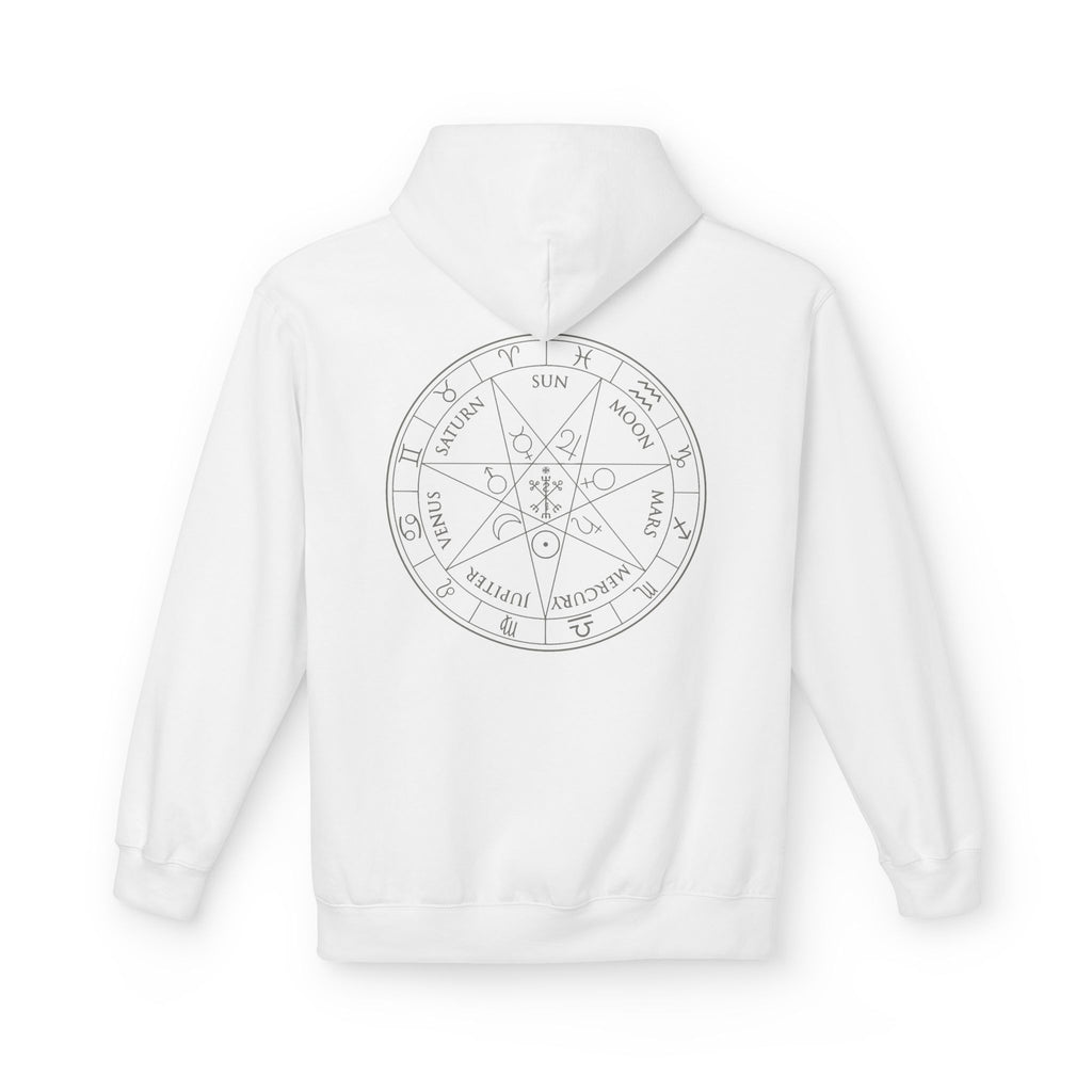 Astrology Wheel Hoodie — Minimal Zodiac Chart Pullover | Celestial Horoscope Design