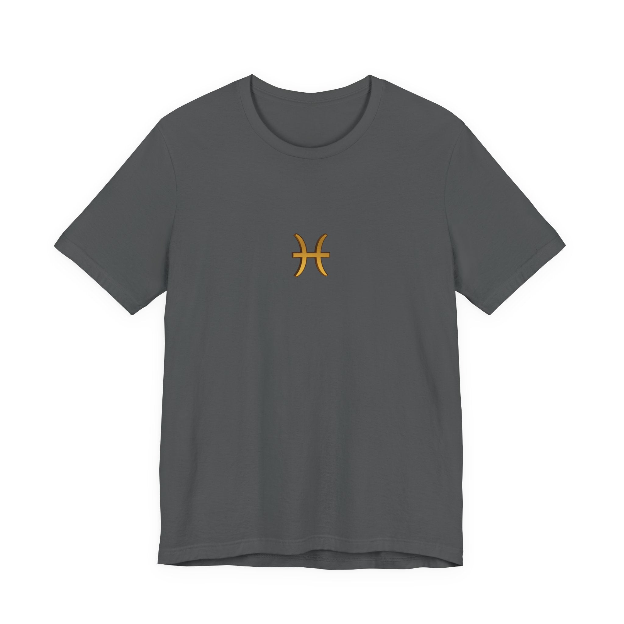 Pisces Zodiac T‑Shirt — Minimal Gold Pisces Symbol Tee