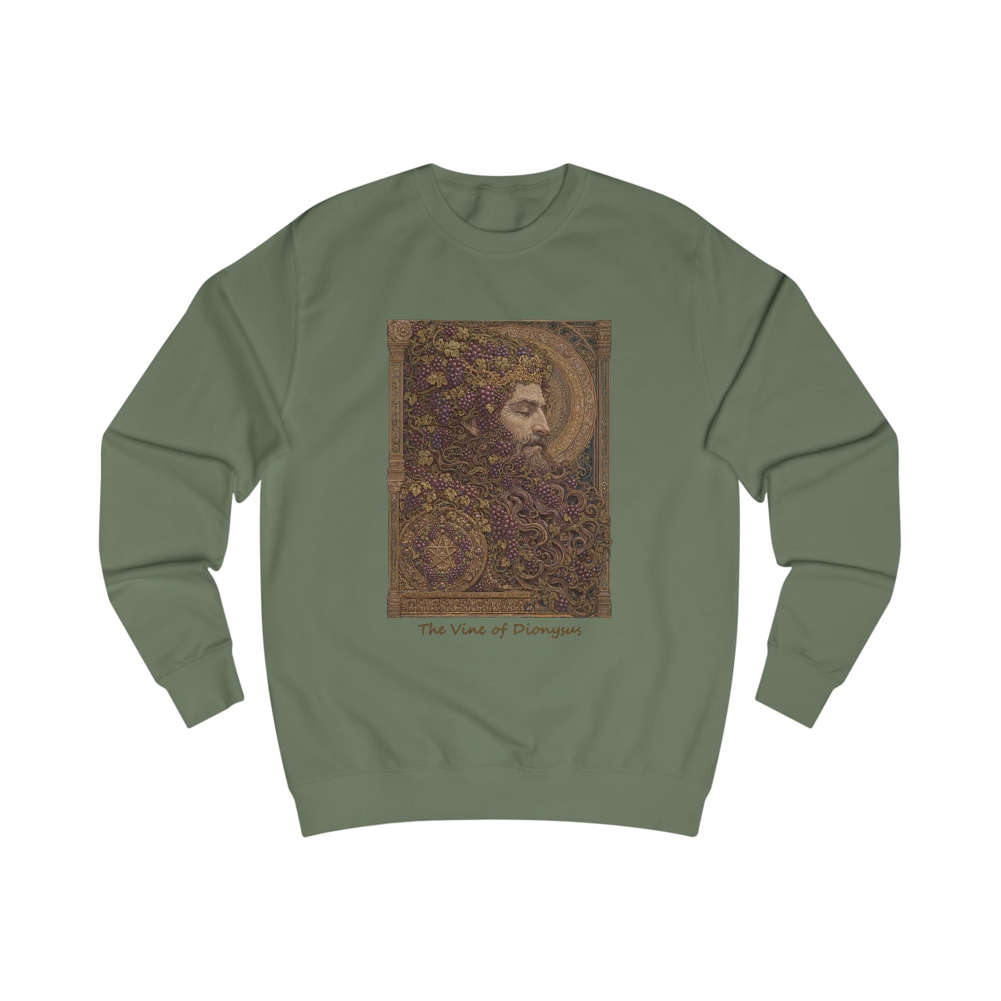 Greek God Dionysus Sweatshirt — "Vines Of Dionysus" Mythology Art Crewneck