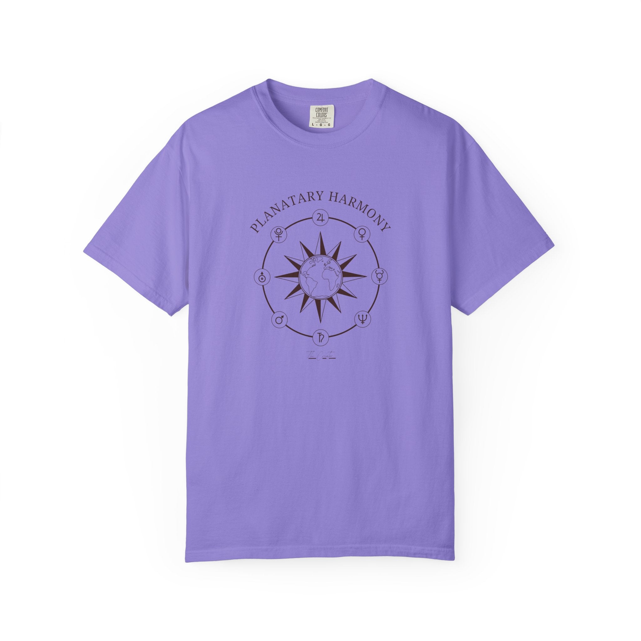 Planetary Harmony T-Shirt — Compass Sun Graphic Tee | Celestial Design