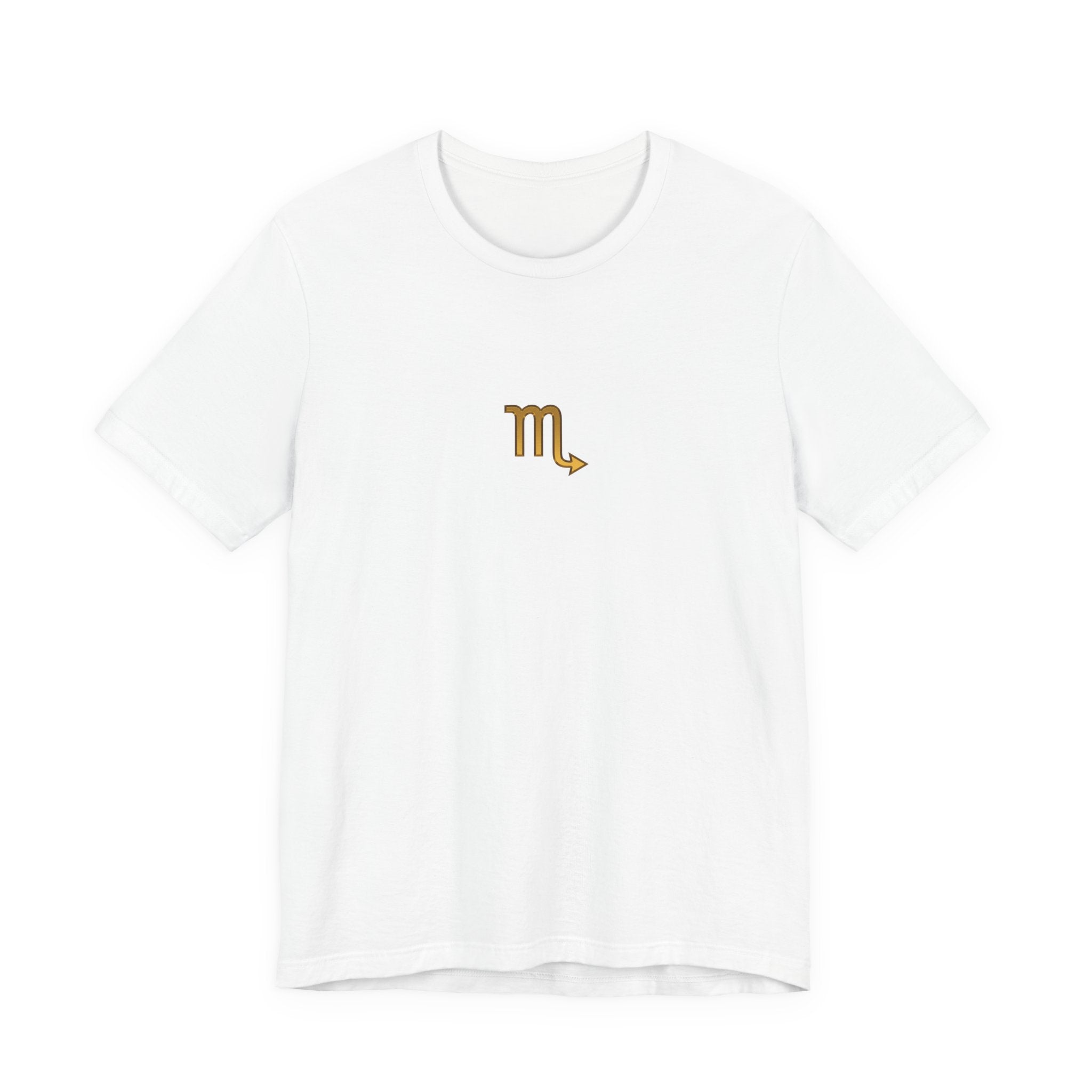 Scorpio Zodiac Tee — Minimal Gold Symbol Shirt