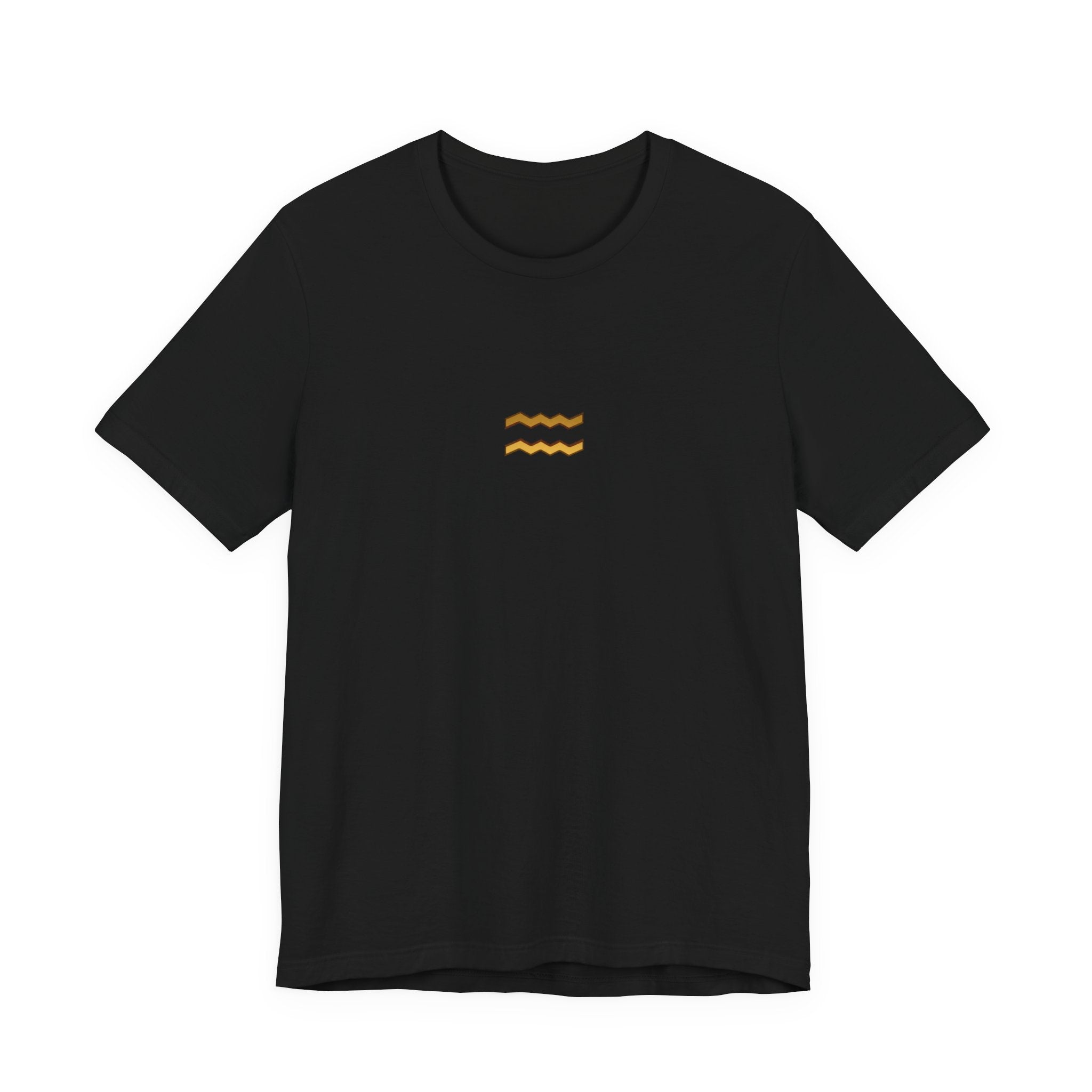 Aquarius Zodiac T-Shirt — Minimal Gold Aquarius Symbol Tee
